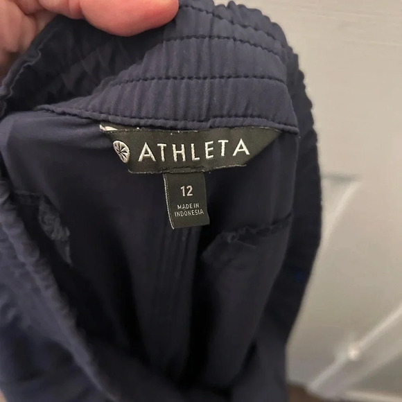 Athleta Chelsea Wide Leg Pant Navy Blue Pull On Pants Lightweight Pocket… - Picture 5 of 6